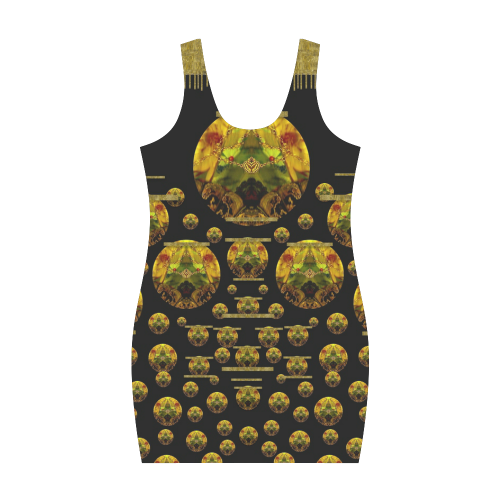 Exploring Keep Calm In gold with flair Medea Vest Dress (Model D06)