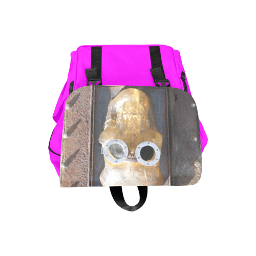 Steampunk skull pirate on purple Casual Shoulders Backpack (Model 1623)