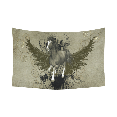 Wild horse with wings Cotton Linen Wall Tapestry 90"x 60"