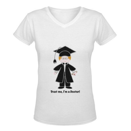 Trust Me, I'm a Doctor! Women's Deep V-neck T-shirt (Model T19)
