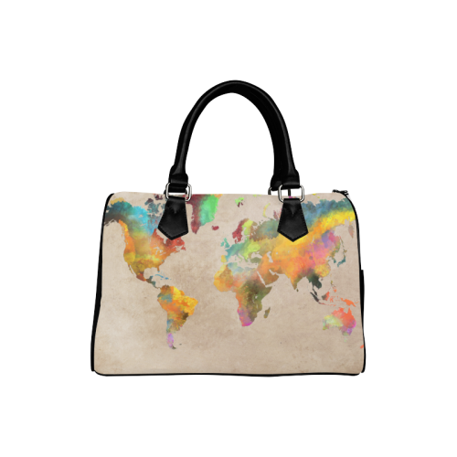 world map 17 Boston Handbag (Model 1621)