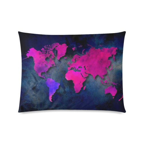 world map 14 Custom Zippered Pillow Case 20"x26"(Twin Sides)