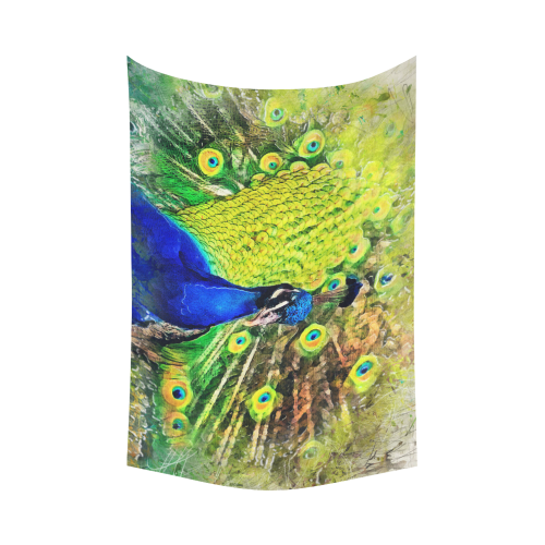 peacock Cotton Linen Wall Tapestry 90"x 60"