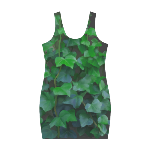 Vines, climbing plant on black zoom Medea Vest Dress (Model D06)