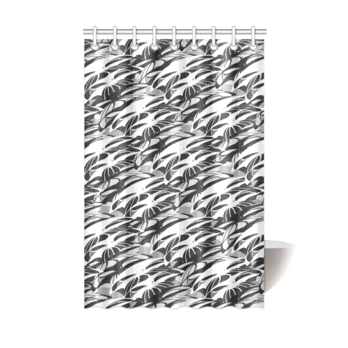 Alien Troops - Black & White Shower Curtain 48"x72"