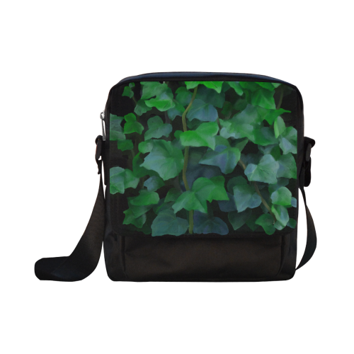 Vines, climbing plant on black Crossbody Nylon Bags (Model 1633)