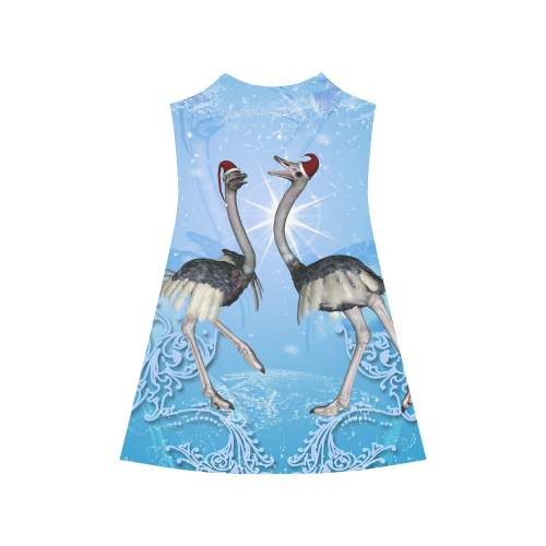 Dancing for christmas, cute ostrichs Alcestis Slip Dress (Model D05)