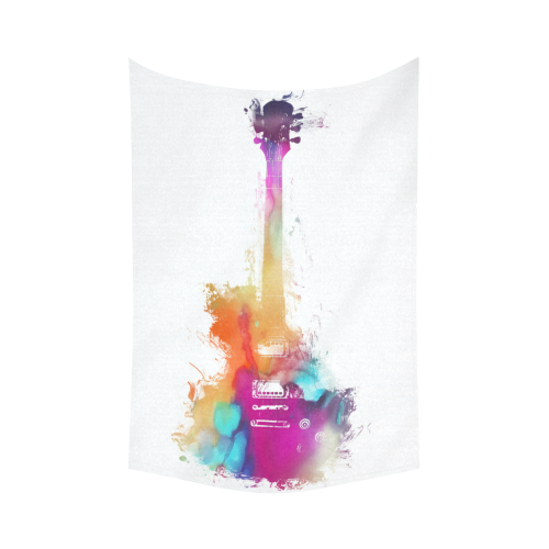 guitar 6 Cotton Linen Wall Tapestry 60"x 90"