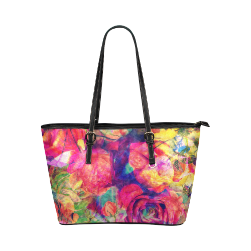 flora 10 Leather Tote Bag/Large (Model 1651)