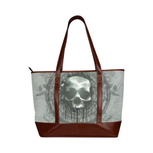 Awesome skull with bones and grunge Tote Handbag (Model 1642)