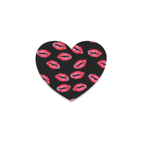 Lipstick Kisses Heart Coaster