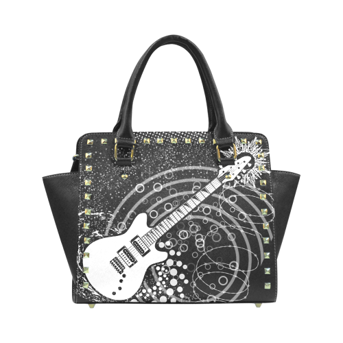 Guitar Graffiti by ArtformDesigns Rivet Shoulder Handbag (Model 1645)