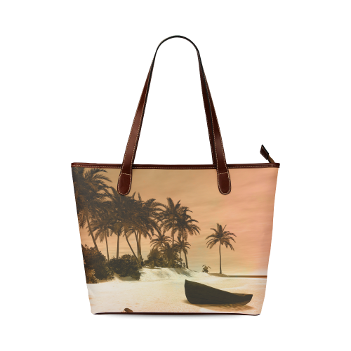 Wonderful seascape with tropical island Shoulder Tote Bag (Model 1646)