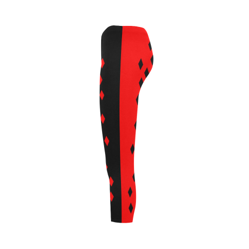 Red & Black Harlequin Capri Legging (Model L02)