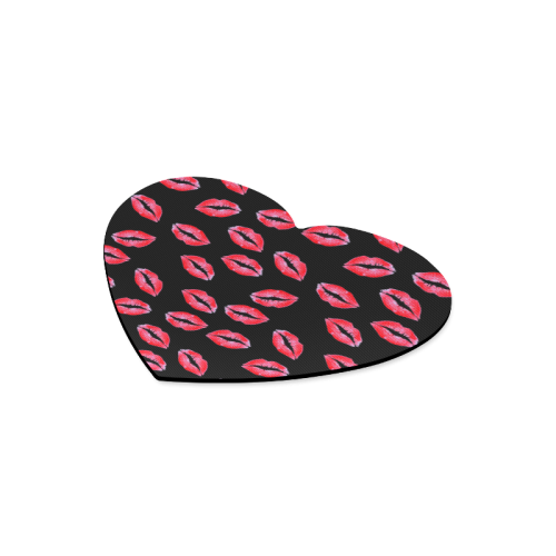 Lipstick Kisses Heart-shaped Mousepad