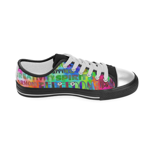 Flower Power - WORDS OF THE SPIRIT WAY Women's Classic Canvas Shoes (Model 018)