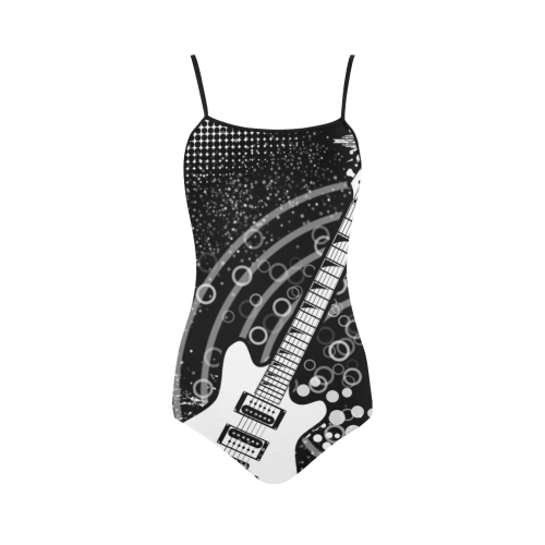 Guitar Graffiti by ArtformDesigns Strap Swimsuit ( Model S05)