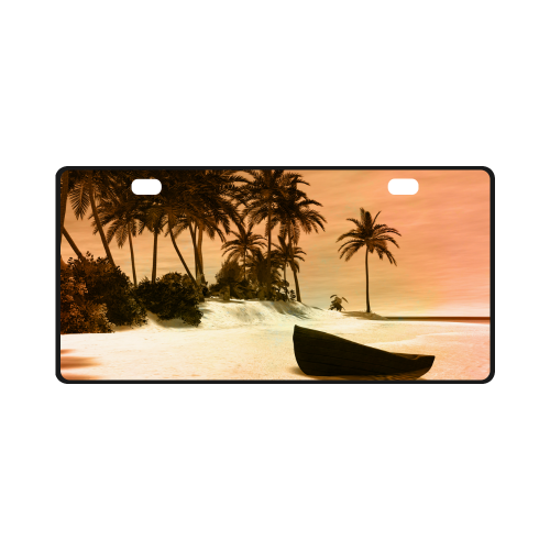 Wonderful seascape with tropical island License Plate