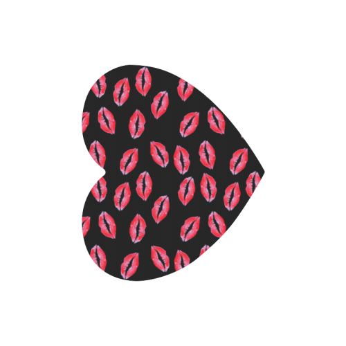 Lipstick Kisses Heart-shaped Mousepad