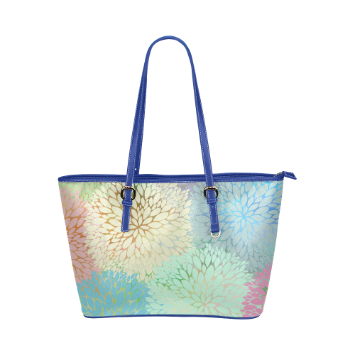 abstract floral petals-2 Leather Tote Bag/Small (Model 1651)