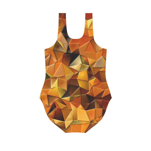 Autumn Time Colors by Nico Bielow Vest One Piece Swimsuit (Model S04)