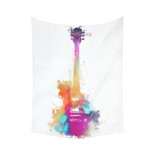 guitar 6 Cotton Linen Wall Tapestry 60"x 80"