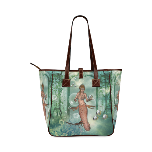 Beautiful mermaid fith butterflyfish Classic Tote Bag (Model 1644)