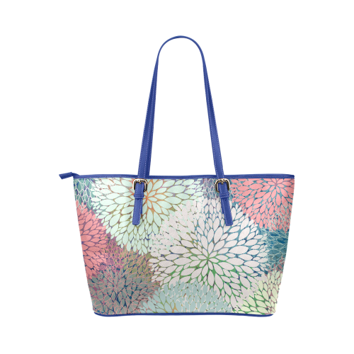 Abstract Floral Petals Leather Tote Bag/Small (Model 1651)