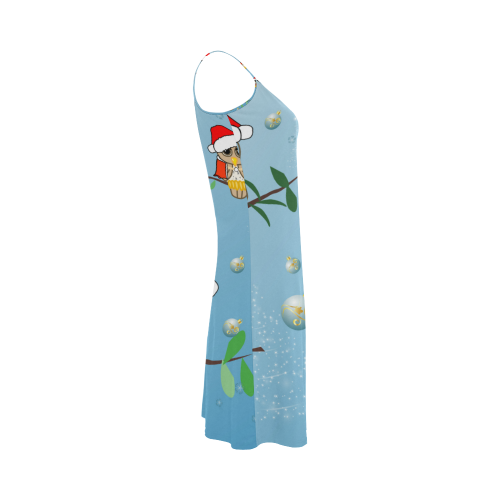 Cute cartoon christmas owls Alcestis Slip Dress (Model D05)