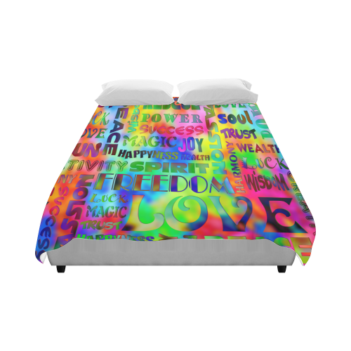 Flower Power - WORDS OF THE SPIRIT WAY Duvet Cover 86"x70" ( All-over-print)