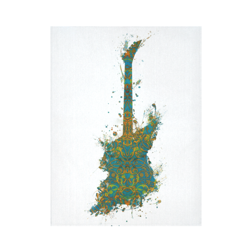 guitar 8 Cotton Linen Wall Tapestry 60"x 80"