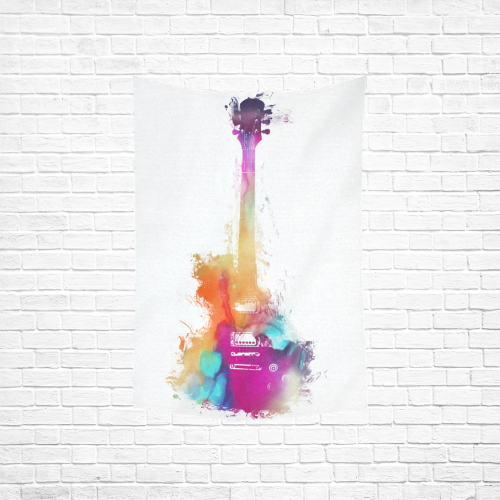 guitar 6 Cotton Linen Wall Tapestry 40"x 60"
