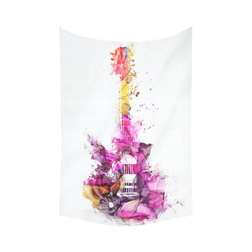 guitar 7 Cotton Linen Wall Tapestry 60"x 90"