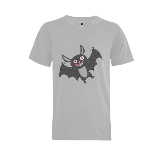 Cute Halloween Bat Men's V-Neck T-shirt  Big Size(USA Size) (Model T10)