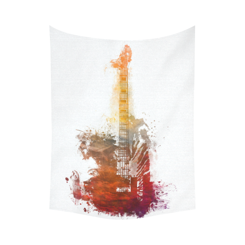 guitar 3 Cotton Linen Wall Tapestry 60"x 80"