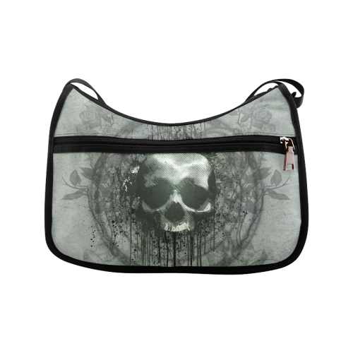 Awesome skull with bones and grunge Crossbody Bags (Model 1616)