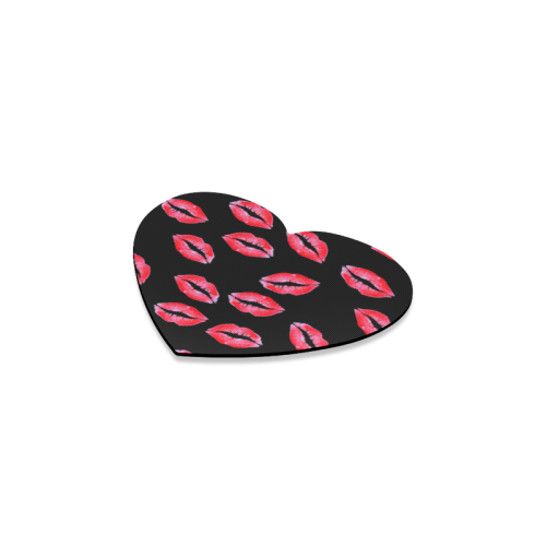 Lipstick Kisses Heart Coaster