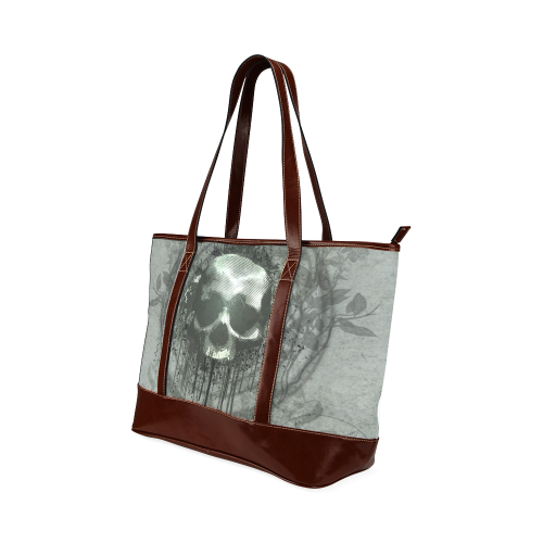 Awesome skull with bones and grunge Tote Handbag (Model 1642)
