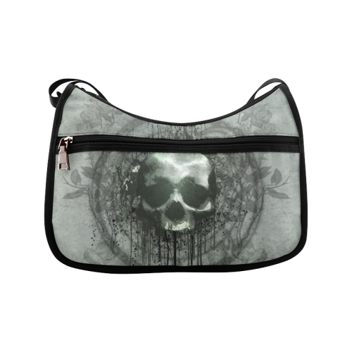 Awesome skull with bones and grunge Crossbody Bags (Model 1616)