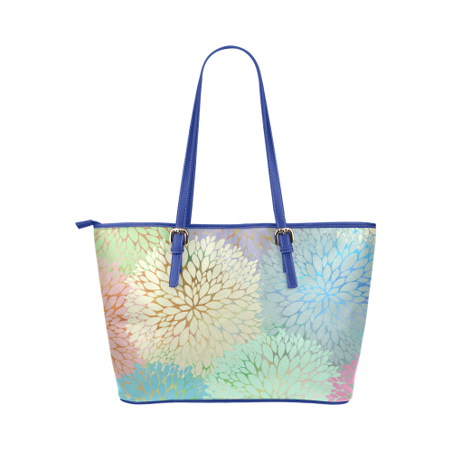 abstract floral petals-2 Leather Tote Bag/Small (Model 1651)