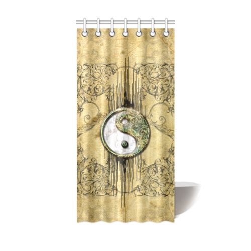 Ying and yang with decorative floral elements Shower Curtain 36"x72"