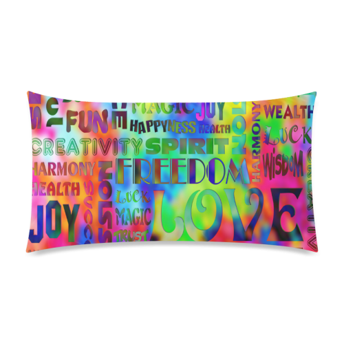 Flower Power - WORDS OF THE SPIRIT WAY Rectangle Pillow Case 20"x36"(Twin Sides)