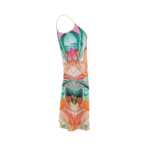 Wild Flowers Peach by Artdream Alcestis Slip Dress (Model D05)