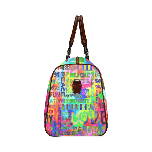 Flower Power - WORDS OF THE SPIRIT WAY Waterproof Travel Bag/Small (Model 1639)