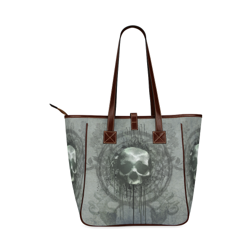 Awesome skull with bones and grunge Classic Tote Bag (Model 1644)