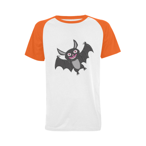 Cute Halloween Bat Men's Raglan T-shirt Big Size (USA Size) (Model T11)
