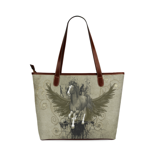 Wild horse with wings Shoulder Tote Bag (Model 1646)