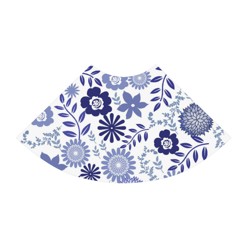 blue and white pattern floral Atalanta Sundress (Model D04)