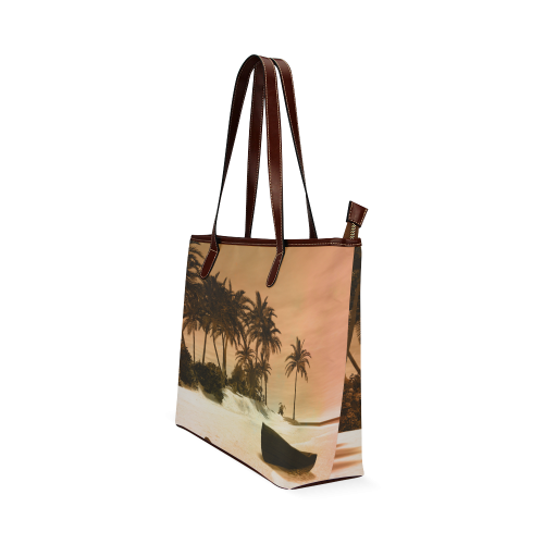 Wonderful seascape with tropical island Shoulder Tote Bag (Model 1646)