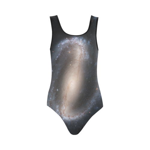 Barred spiral galaxy NGC 1300 Vest One Piece Swimsuit (Model S04)